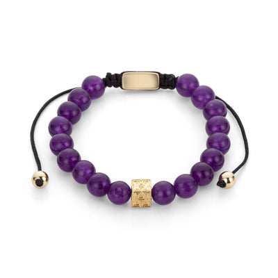Purple Beaded "H" Block Bracelet