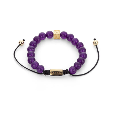 Purple Beaded "H" Block Bracelet